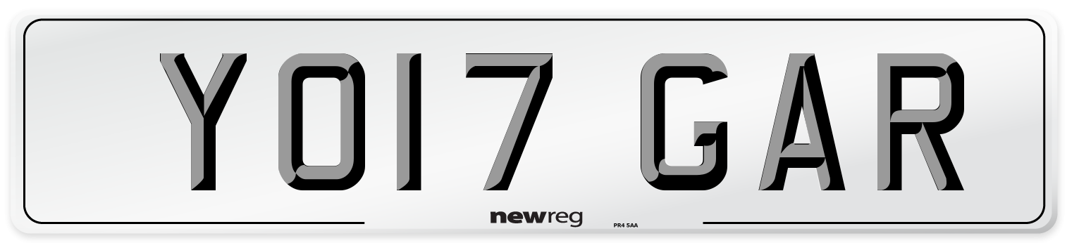 YO17 GAR Number Plate from New Reg